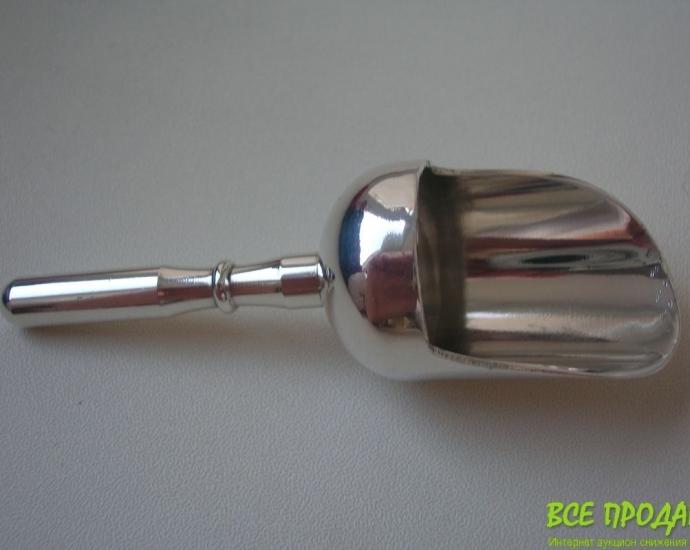 Сахарница-ковшик с лопаткой. Посеребрение. Англия