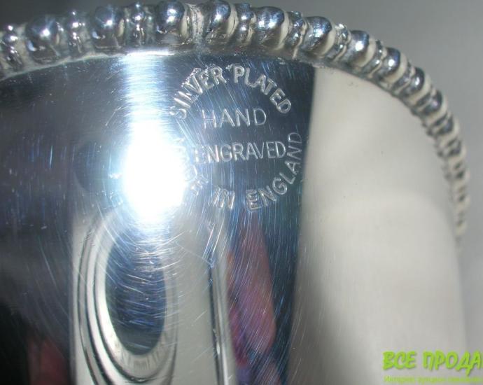 Сахарница-ковшик с лопаткой. Посеребрение. Англия