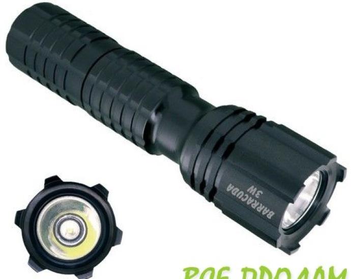 Тактический полицейский фонарь 3W FLT-2CR123 Barracuda с микросхемой C