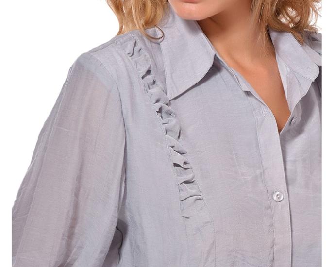 Блуза - рубашка женская серая
