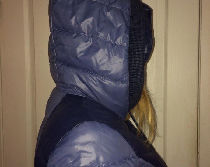 Пуховик зимний синий