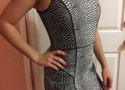 Платье черно-белое